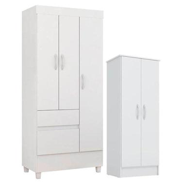 Imagem de Guarda Roupa Infantil E Armário Multiuso Viena Branco Brilho - Demóbile