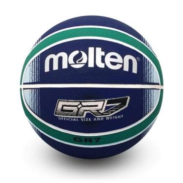 Imagem de Bola de Basquete Molten de Borracha Premium BGRX T7, Azul, Verde, 7