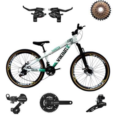 Imagem de Bicicleta 26 VikingX T25 21v Shimano Profissional Pneu Aro 26 Balão Faixa Amarela-Unissex