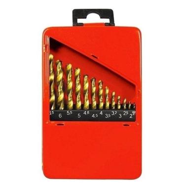 Imagem de Kit Maleta Ferramentas Com Jogo 13 Brocas Aco Rapido Ar Metal 1,6 A 6,5 Mm Para Metal Quantidade 1 Peça