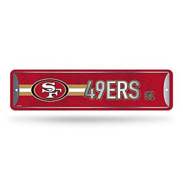 Imagem de Rico Industries Placa de rua de metal NFL San Francisco 49ers (10 cm x 38 cm) - Ótima para decoração de casa, quarto, caverna masculina