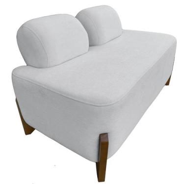 Imagem de Puff Virginia Retangular para Sala Boucle Off White 2 Lugares - Ateliê