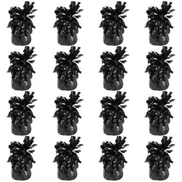 Imagem de Pacote com 16 pesos pretos para balões metálicos, âncoras, suporte de balão, para aniversário de 2025, formatura, festa, Natal, casamento, celebração, decoração (preto)