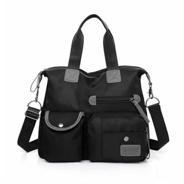 Imagem de CHENXIAOHONG Bolsa Feminina Grande Estilo Universitário, Bolsa de Ombro Portátil Tipo Saco, Bolsa de Lado Feminina Espaçosa para o Dia a Dia ou Faculdade (Preto)