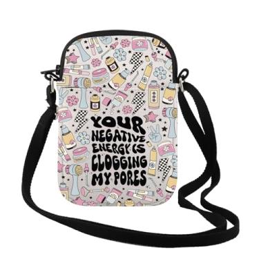 Imagem de TSOTMO Bolsa tiracolo Skincare Gift Your Negative Energy Is Clogging My Pores Esthetics Esthetics, Is Clogging Cr, Tendência