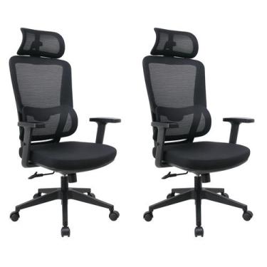 Imagem de Cadeira de Escritório Presidente Titan - Preta - Inova Office, 2 Cadei