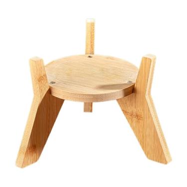 Imagem de Baoblaze Suporte para dispensador de água gelada, suporte de madeira para exposição, base redonda, de madeira para chaleira fria, pequeno para aquário para