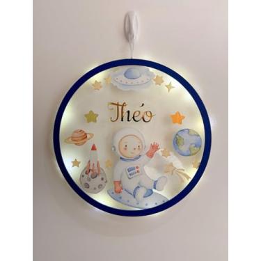 Imagem de Porta Maternidade Led Astronauta 2 Acrílico e Espelho