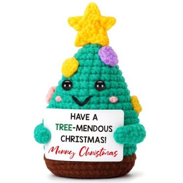 Imagem de LEJIAJINW Feliz Natal Engraçado Mini Árvore de Natal Decoração de Árvore de Natal Presentes para Mamãe Pai Avó Tia, Cartões de Natal Exclusivos para Mulheres Homens Presentes de Aniversário de Ação de