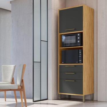 Imagem de Paneleiro Torre Quente com 2 Portas 2 Gavetas e Espaço Micro-ondas 100