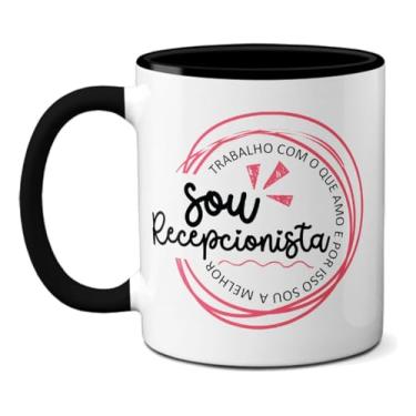 Imagem de Caneca Para A Melhor Recepcionista Amo o Que Faço Profissão (Preta)