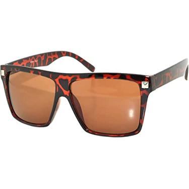 Imagem de OWL Óculos de sol clássicos vintage retrô dos anos 80 para homens ou mulheres, armação colorida, Quadrado 0102 Leopardo