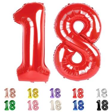 Imagem de Decoração de festa de 18 anos de Number Balloons Mluchee