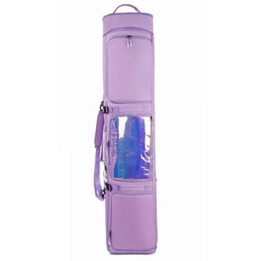 Imagem de Lzyjckh Bolsa de snowboard com rodas, Bolsa dupla para esquis com rodinhas, Bolsas extensíveis para esquis de 160-174 cm para viagens aéreas,Purple