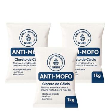 Imagem de Kit 3 Antimofo 1Kg Cloreto De Cálcio Absorve Umidade - Quimivida