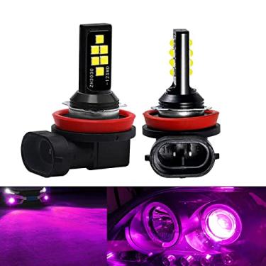 Imagem de SOCAL-LED 2x H11 H8 Lâmpada de neblina LED Avançada 3030 SMD Lâmpada DRL colorida brilhante para uso diurno, Rosa Roxo