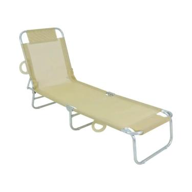 Imagem de Cadeira Espreguiçadeira em Alumínio e Textilene Bege Bel