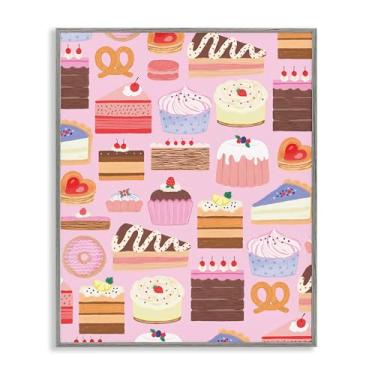 Imagem de Stupell Industries Coleção de sobremesas Sweet Tooth Design de arte giclée emoldurado cinza por Nina Muis Surface Design, 14 x 11