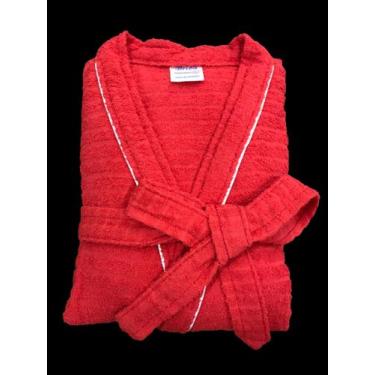 Imagem de Roupão de Banho Briza Atoalhado Adulto c/ Viés 100% Algodão Manga Curt