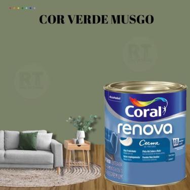 Imagem de Tinta Parede Verde Alecrim Acrílica Fosca Coral Renova 800ml, VERDE MU