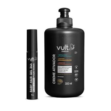 Imagem de Vult Combo Cabelos Ondulados, Cacheados e Crespos: Creme Ativador 300ml + Gel Capilar Baby Hair 24h 10g