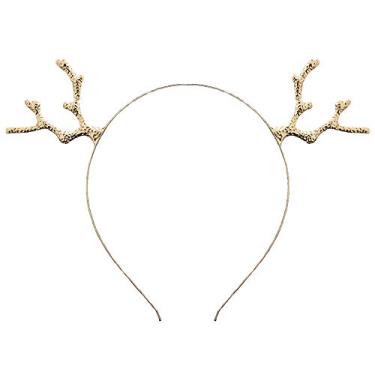 Imagem de Faixa de cabelo com chifres de rena de Natal para mulheres, faixa de cabelo de rena, tiara de chifre de veado, tiara de cabelo, argola de cabelo, decoração de festa de fim de ano, cosplay, fofo
