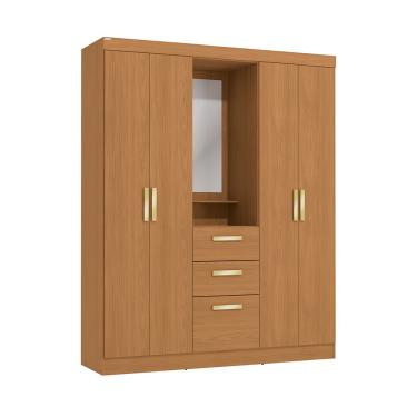 Imagem de Guarda-Roupa 5 Portas 4 Gavetas Kappesberg Capelinha - R591 - Canela