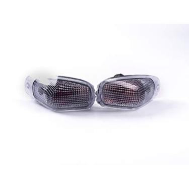 Imagem de Compatível com Kawasaki 1990-2005 ZX600 Ninja ZX-6; ZX600 ZZ-R600 1993-2006; lâmpada de indicador frontal piscando seta (pisca frontal + lâmpadas, lente transparente)