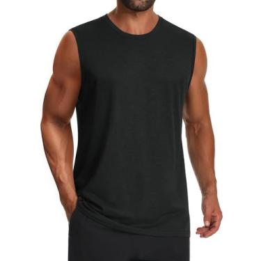 Imagem de Camiseta regata masculina Cotrasen com proteção solar Rash Guard preta