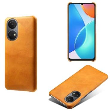 Imagem de Capa para Honor X7,Proteção contra quedas,Casca de volta de cor sólida simples,Design de couro de imitação de plástico-Orange