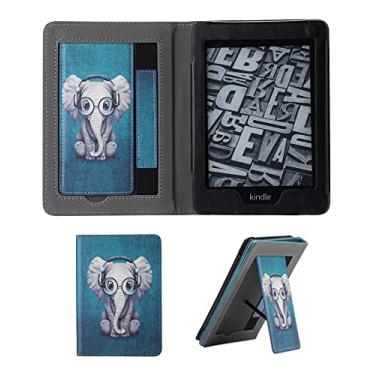 Imagem de GUKSRASO Caso de Suporte para Kindle (11ª Geração, Lançamento de 2022), Capa de Couro PU Premium Com Alça de Mão, Automática de Sono/despertar, Modelo Nº C2V2L3-Elephant