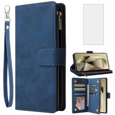 Imagem de Asuwish Capa carteira compatível com Samsung Galaxy S24 Ultra 5G, protetor de tela de vidro temperado e capa flip de couro, suporte para cartão, capas para celular para S24Ultra 24S S 24 24Ultra