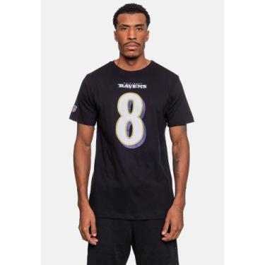 Imagem de Camiseta NFL Player Lamar Jackson Preta, M