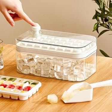 Imagem de Forma de Gelo 1 2 forma Reutilizável Bebida Drink Sucos Água Frutas Bandeja Casa Cozinha Resistente(BRANCO)