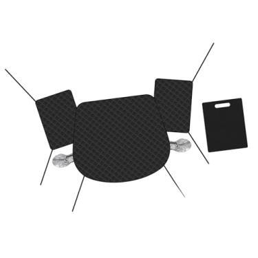 Imagem de Generic Capa de neve para para- de carro, tecido Oxford, com janela lateral e capa de espelho, protetor solar para sedan compacto SUV, Preto