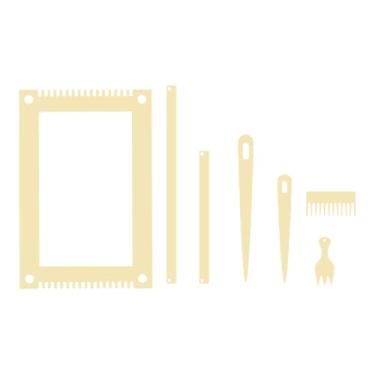 Imagem de CarpNettore Kit de Tear de Madeira para Presente, Tapeçaria, Tricô, Materiais de Arte, Ferramentas Compactas, Artesanato Faça Você Mesmo para Mulheres