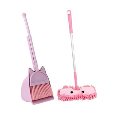 Imagem de Kokiya Mini vassoura com esfregão e pá para crianças Conjunto de limpeza infantil Vassoura para jardim de infância, Roxo