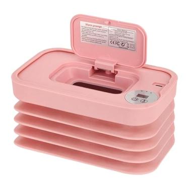 Imagem de simhoa Aquecedor de lenços umedecidos e dispensador de lenços umedecidos portátil USB para bebês, máquina de, Rosa