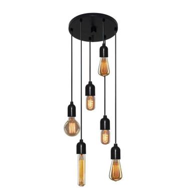 Imagem de Lustre Pendente Luminária Retro Md-4162/6 Suporte Para Lâmpada / Não Inclusa - Bivolt