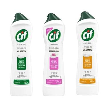 Imagem de Kit 3 Cif Cremoso Laranja+floral+limão 450ml