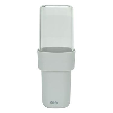 Imagem de Porta Escova de Dente com Tampa Acrílico Transparente Cor:Cinza