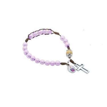 Imagem de Pulseira Terço de Nossa Senhora das Lágrimas Compacto Roxo - Zanato