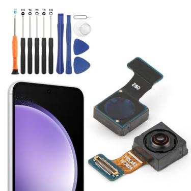 Imagem de YWLRONG Substituição da câmera frontal principal para Samsung Galaxy S23 FE S711U para Samsung Galaxy S23 FE S711U frontal principal com cabos flexíveis, reparo de vídeo 4K com ferramentas