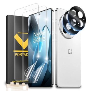 Imagem de [Pacote com 2 + 2] Protetor de tela OnePlus 13, protetor de lente de câmera, ultratransparente, compatível com impressões digitais, antiarranhões, compatível com capas