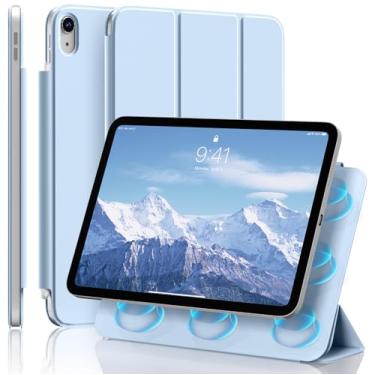 Imagem de JKSML Capa para iPad (A16) 11ª/10ª geração com suporte para lápis, ultrafina e leve, fixação magnética forte, capa fólio rígida antidobra, suporte triplo para iPad de 11 polegadas (2022)/11 polegadas