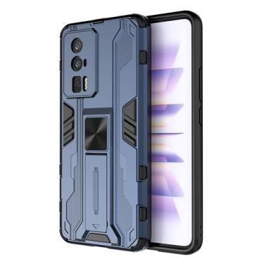 Imagem de SORAKA Capa para Xiaomi POCO F5 Pro 5G com suporte Capa de proteção resistente para Xiaomi POCO F5 Pro 5G Capa com placa de metal para suporte magnético para carro Capa Silm Fit