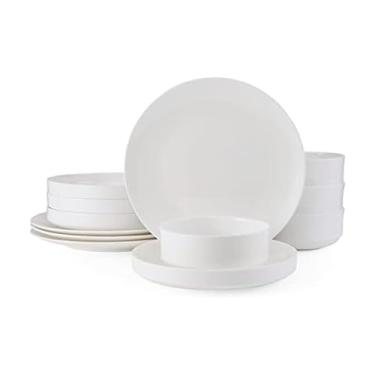 Imagem de Mikasa Macie Conjunto de jantar resistente a lascas com 12 peças, serve para 4, branco