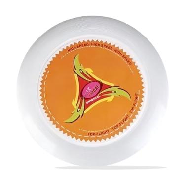 Imagem de ZUFUMI Ultimate Frisbee Disc, disco voador de 175 g, disco de treinamento de 26 cm para competição e diversão ao ar livre (laranja-amarelo)