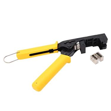 Imagem de Ratcheting Crimper Tool Tinterness Ajuste PP Holdre -rolamento resistente ao calor Crimper para CAT6 Ethernet Keystone Jacks crimpando lâmina de aço inoxidável