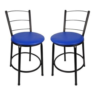 Imagem de Kit 2 Banqueta Baixa 3 Arames Para Cozinha, Balcão e Bancada - ESPAÇO 